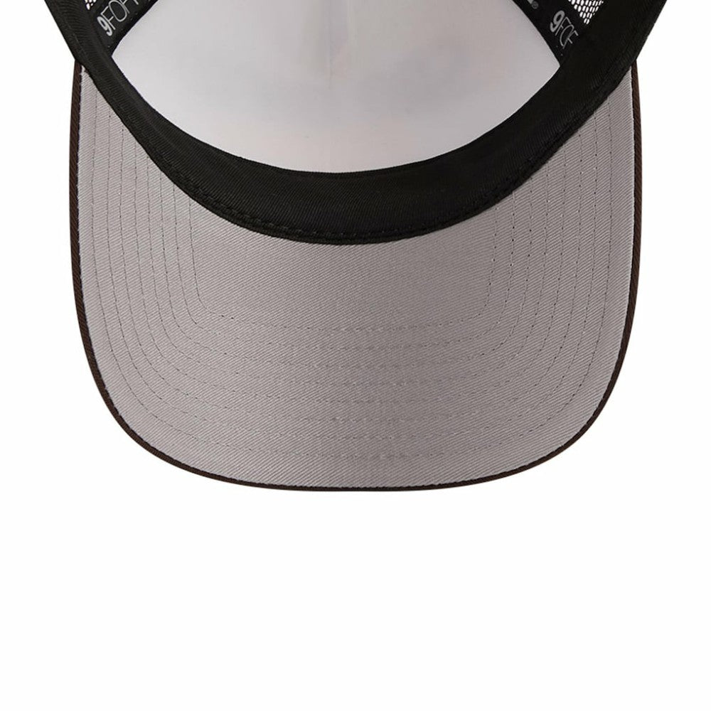 San Diego Padres New Era Stacked A-Frame Trucker 9FORTY Adjustable Hat - White/Brown Hats