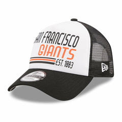 San Francisco Giants New Era Stacked A-Frame Trucker 9FORTY Adjustable Hat - White/Black Hats