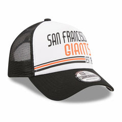 San Francisco Giants New Era Stacked A-Frame Trucker 9FORTY Adjustable Hat - White/Black Hats