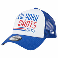 New York Giants New Era Stacked A-Frame Trucker 9FORTY Adjustable Hat White/Royal