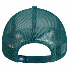 Philadelphia Eagles New Era Stacked A-Frame Trucker 9FORTY Adjustable Hat White/Midnight Green