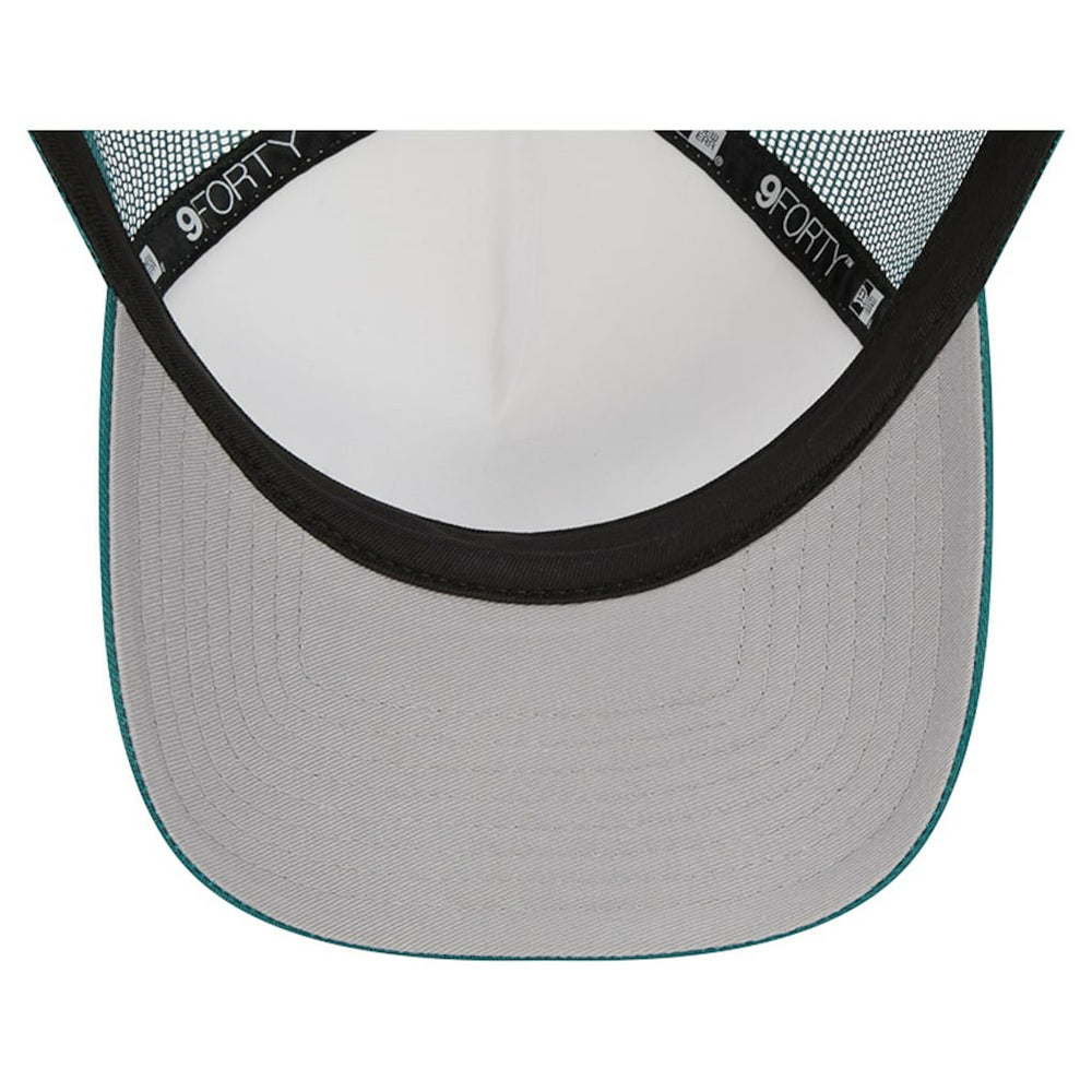 Philadelphia Eagles New Era Stacked A-Frame Trucker 9FORTY Adjustable Hat White/Midnight Green