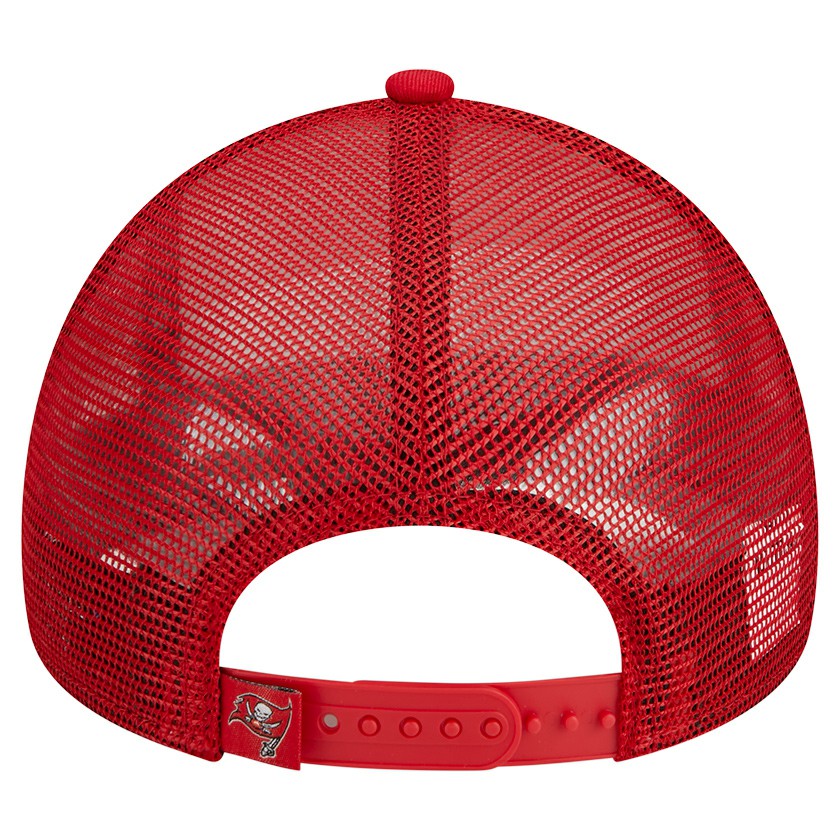 Tampa Bay Buccaneers New Era Stacked A-Frame Trucker 9FORTY Adjustable Hat White/Red