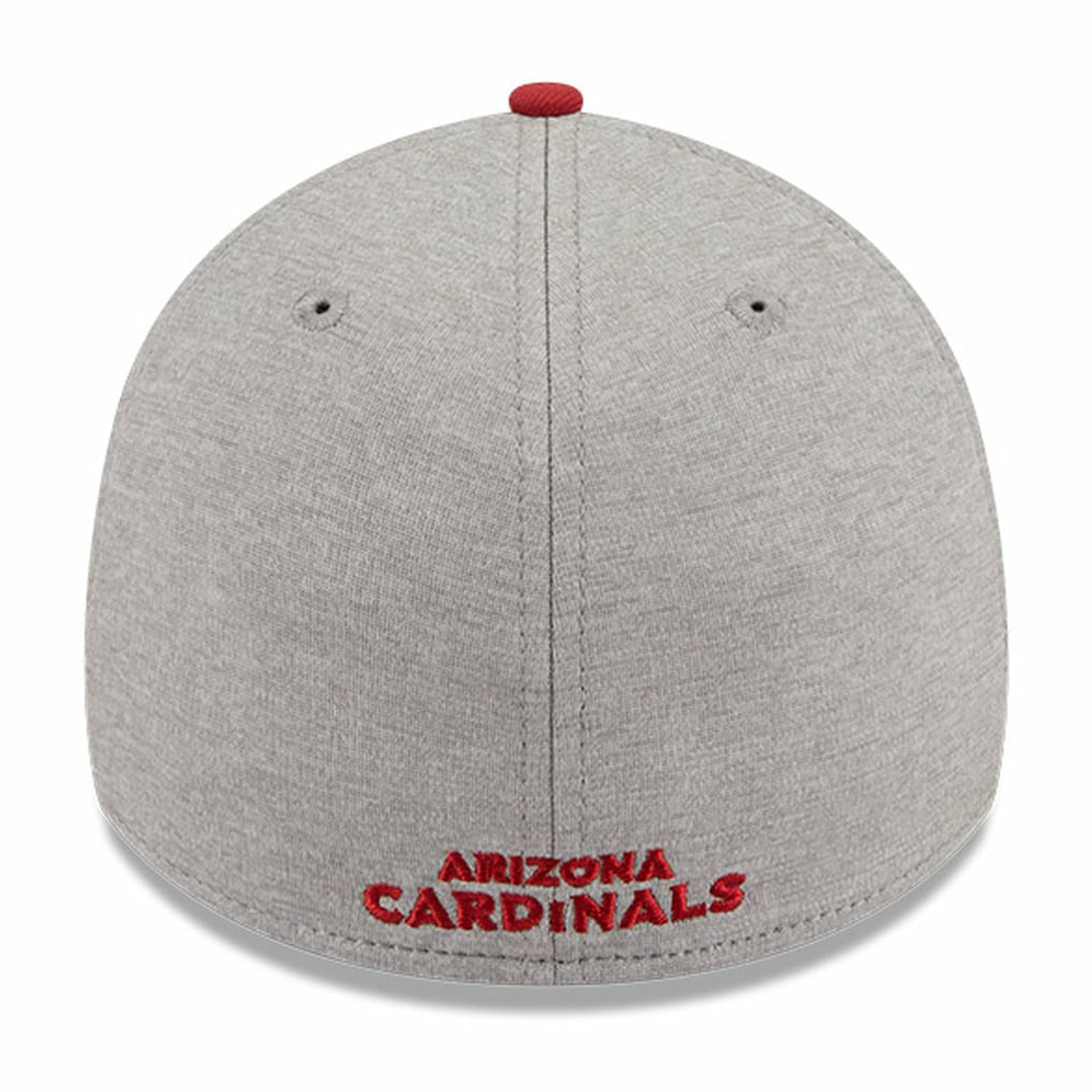 Arizona Cardinals New Era Striped 39THIRTY Flex Hat Heather Gray/Cardinal