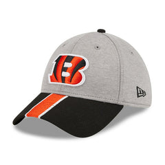 Cincinnati Bengals New Era Striped 39THIRTY Flex Hat Heather Gray/Black