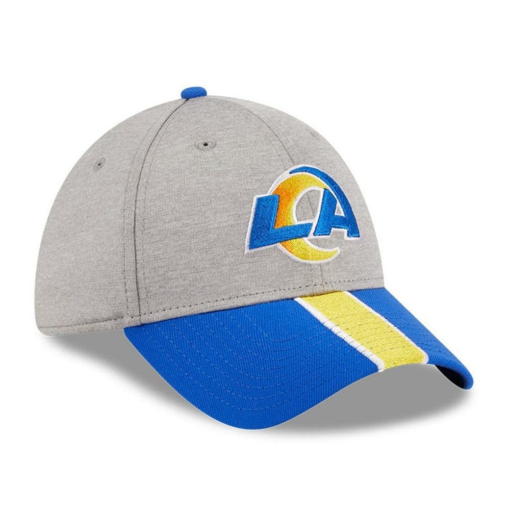 Los Angeles Rams New Era Striped 39THIRTY Flex Hat Heather Gray/Royal