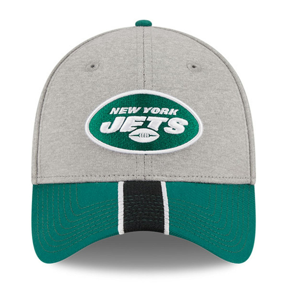 New York Jets New Era Striped 39THIRTY Flex Hat Heather Gray/Green