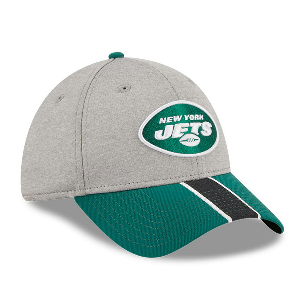New York Jets New Era Striped 39THIRTY Flex Hat Heather Gray/Green