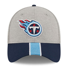 Tennessee Titans New Era Striped 39THIRTY Flex Hat Heather Gray/Navy