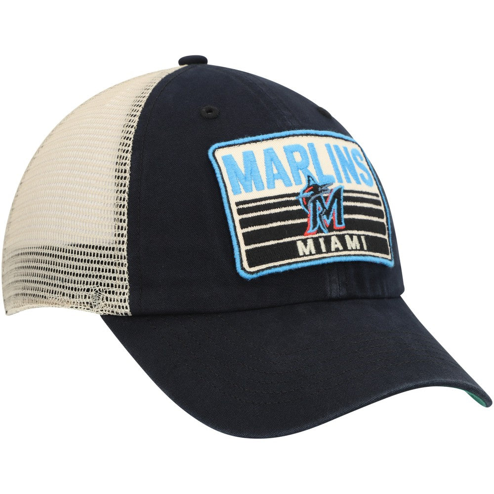 Miami Marlins '47 Four Stroke Clean Up Trucker Snapback Hat - Black Hats