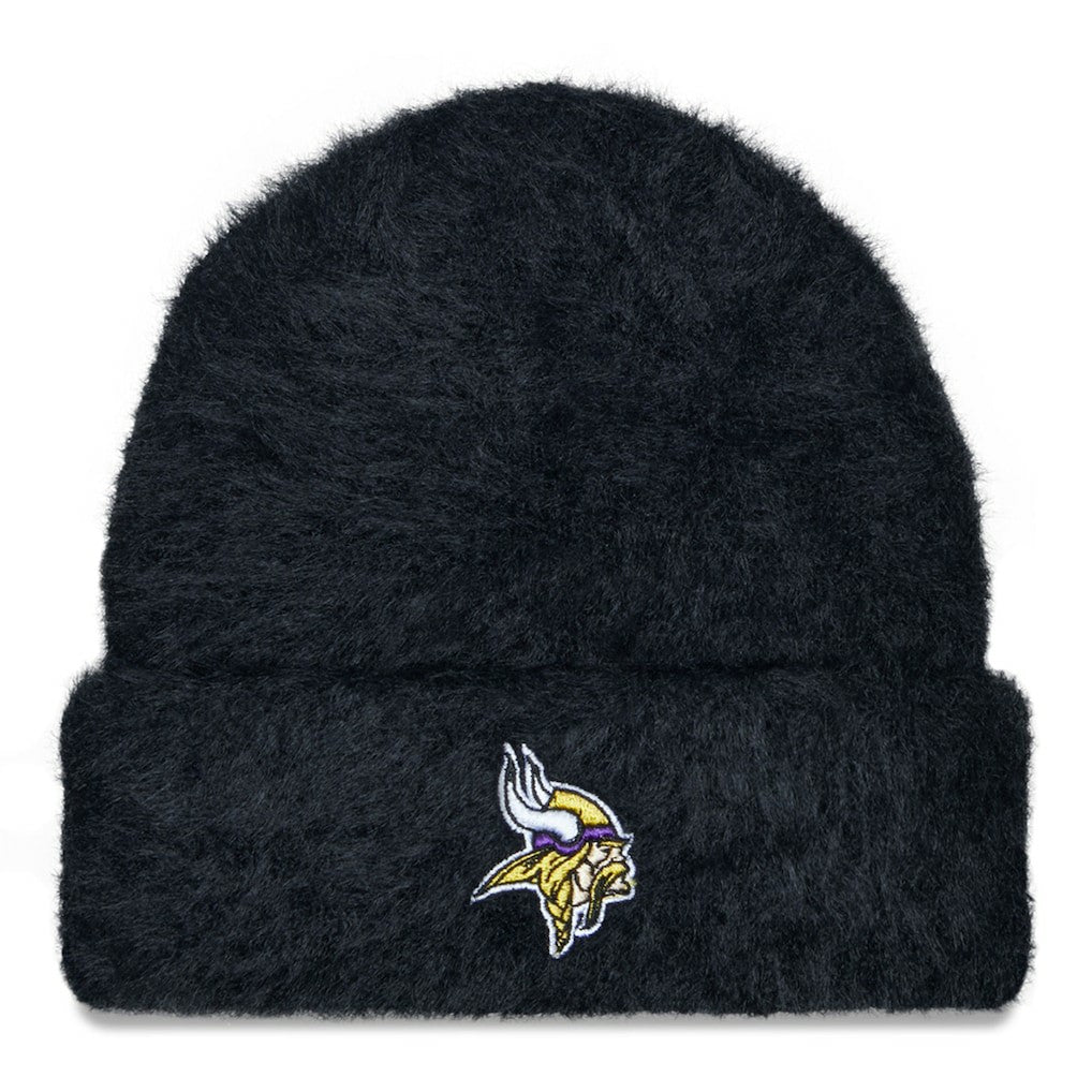 Minnesota Vikings New Era Women's Fuzzy Cuffed Knit Hat Black