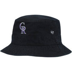 Colorado Rockies '47 Primary Bucket Hat - Black Hats
