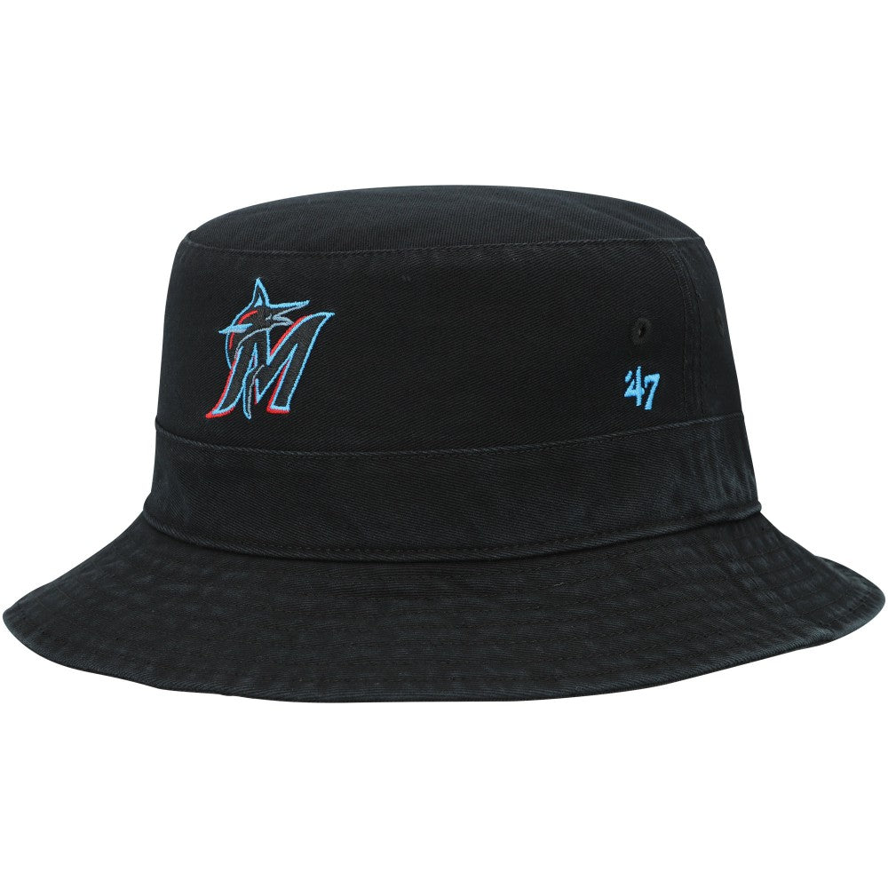 Miami Marlins '47 Primary Bucket Hat - Black Hats
