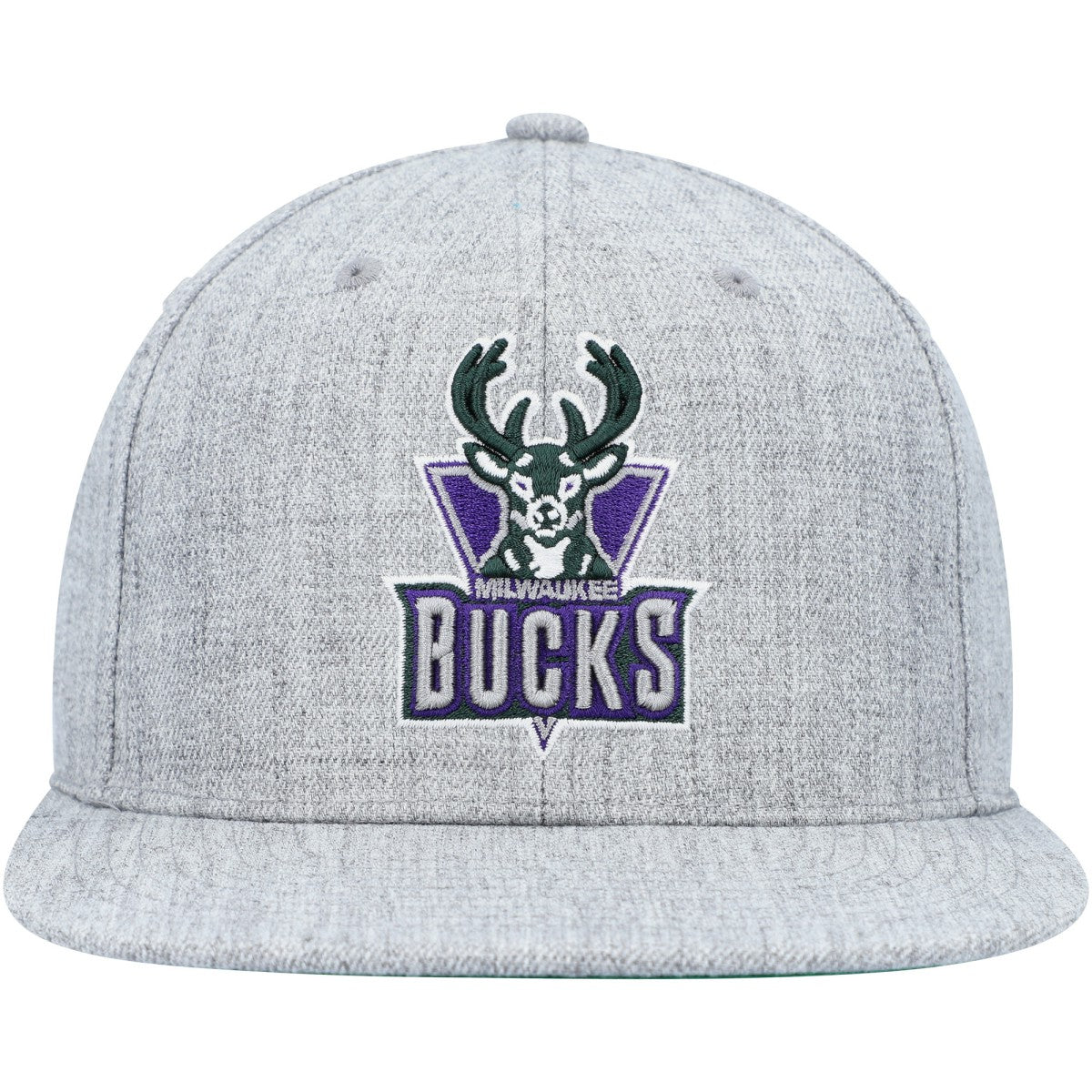 Milwaukee Bucks Hardwood Classics 2.0 Snapback Hat Heather Gray