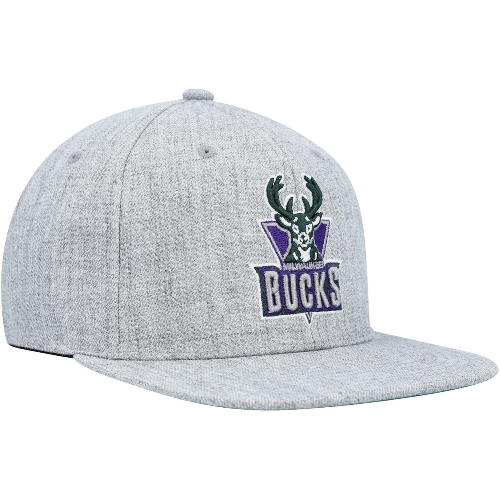 Milwaukee Bucks Hardwood Classics 2.0 Snapback Hat Heather Gray
