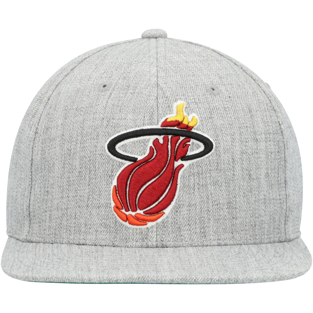 Miami Heat Hardwood Classics 2.0 Snapback Hat Heather Gray