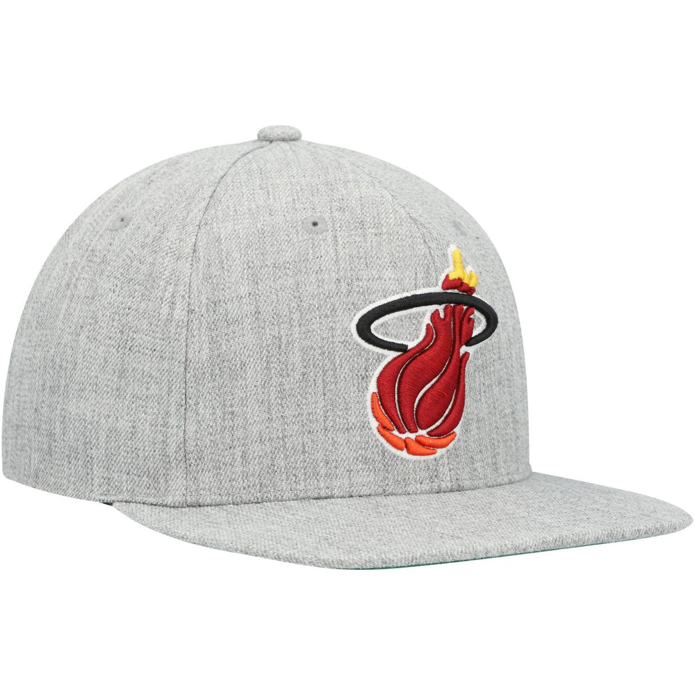 Miami Heat Hardwood Classics 2.0 Snapback Hat Heather Gray