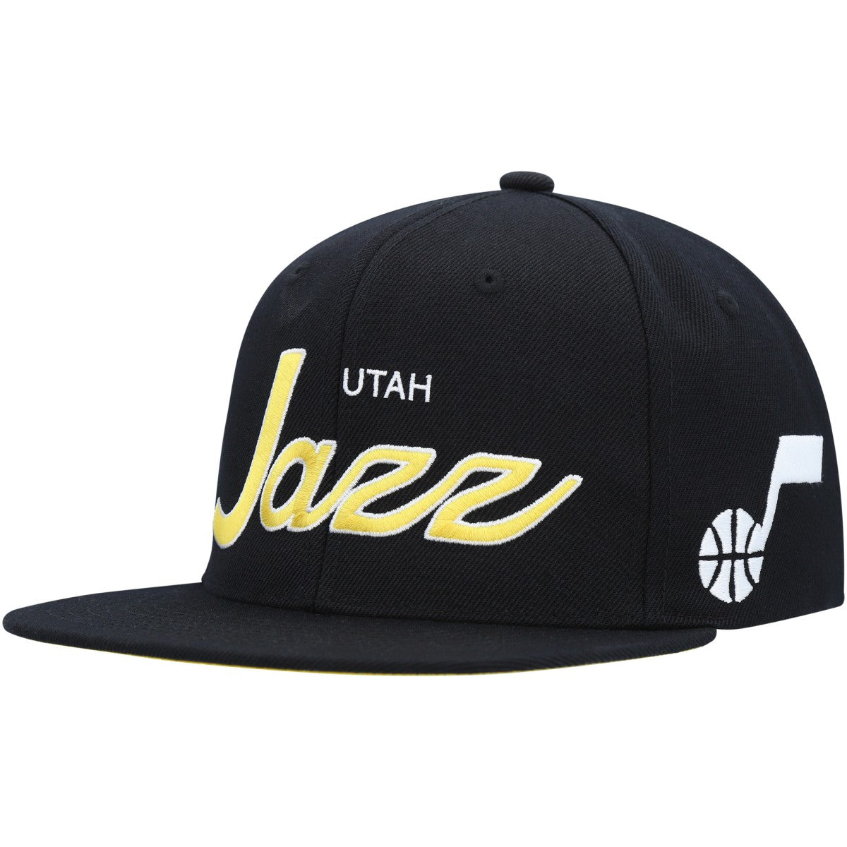 Utah Jazz Hardwood Classics Script 2.0 Snapback Hat Black