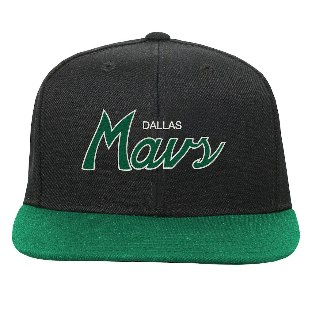 Dallas Mavericks Youth Team Script Snapback Hat Black