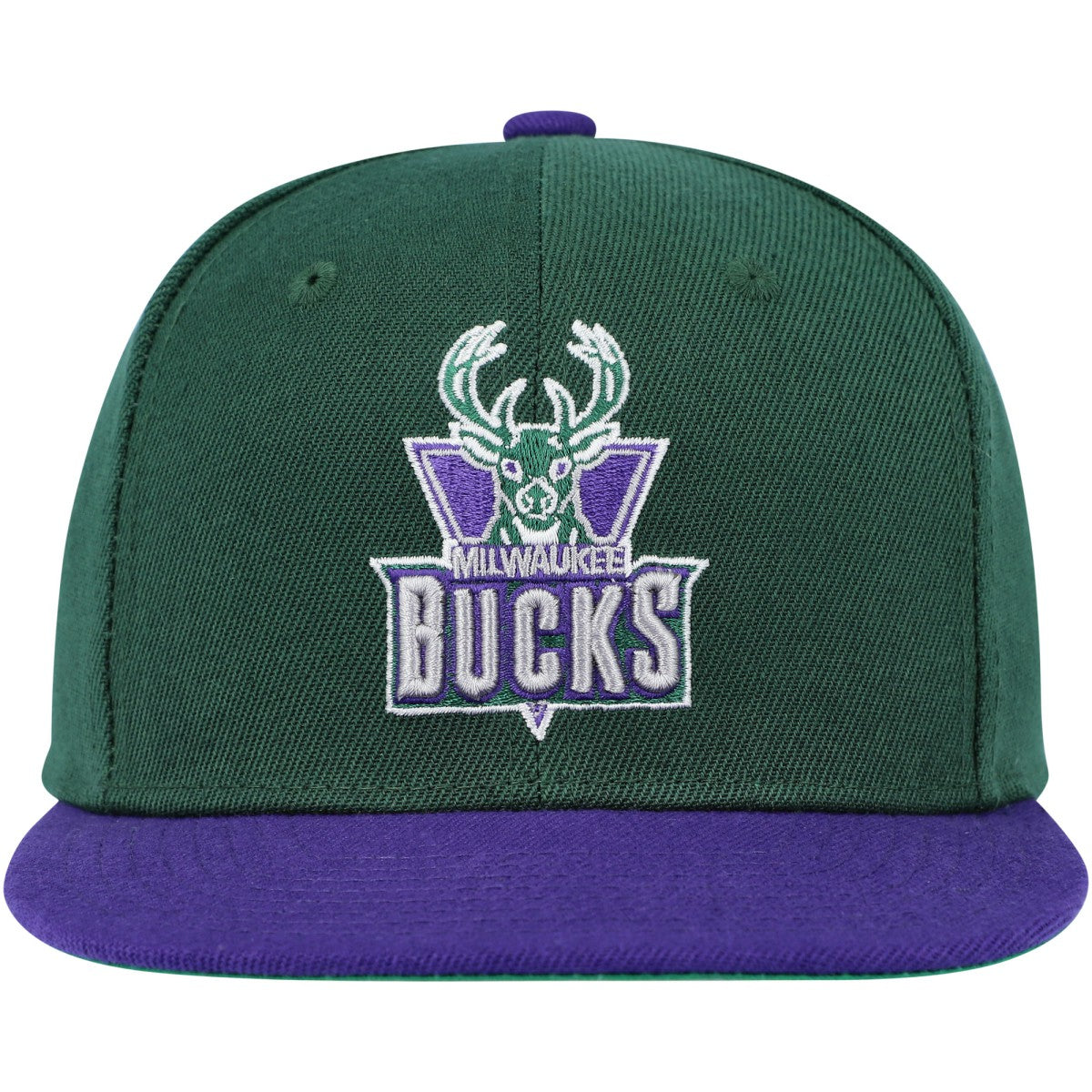 Milwaukee Bucks Youth Two-Tone Snapback Hat Hunter Green/Purple