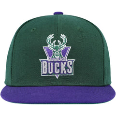Milwaukee Bucks Youth Two-Tone Snapback Hat Hunter Green/Purple