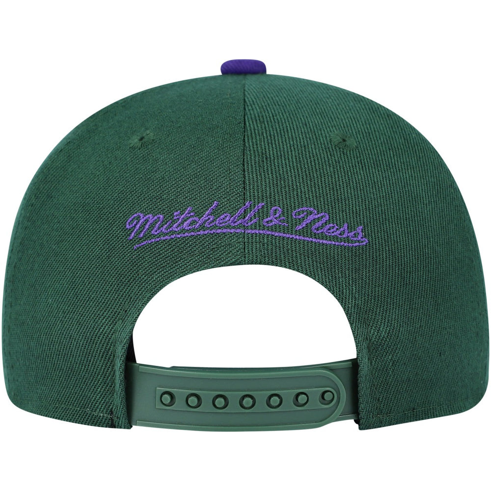 Milwaukee Bucks Youth Two-Tone Snapback Hat Hunter Green/Purple