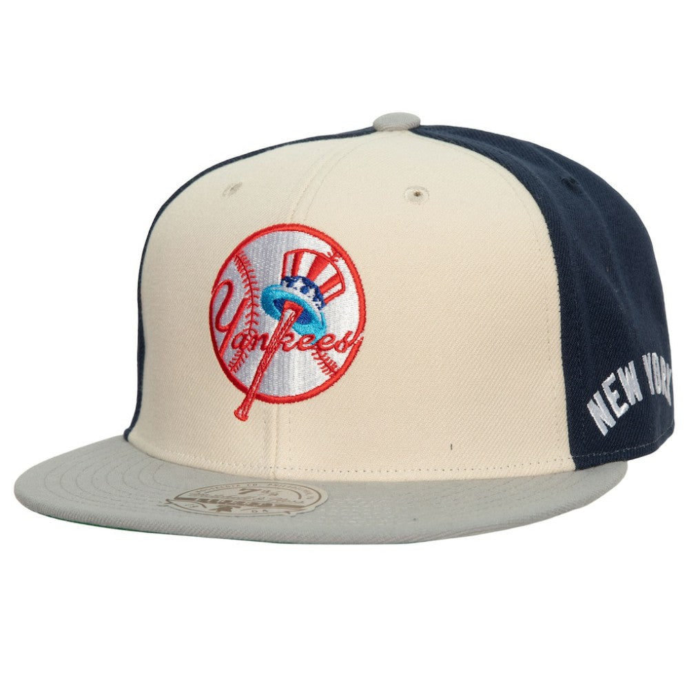 New York Yankees Mitchell & Ness Yankee Stadium 50th Anniversary Homefield Fitted Hat - Cream/Gray Hats