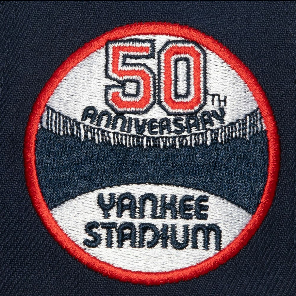 New York Yankees Mitchell & Ness Yankee Stadium 50th Anniversary Homefield Fitted Hat - Cream/Gray Hats