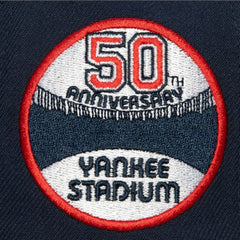 New York Yankees Mitchell & Ness Yankee Stadium 50th Anniversary Homefield Fitted Hat - Cream/Gray Hats