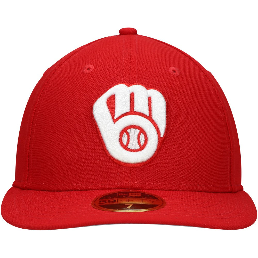 Milwaukee Brewers New Era Low Profile 59FIFTY Fitted Hat - Scarlet Hats