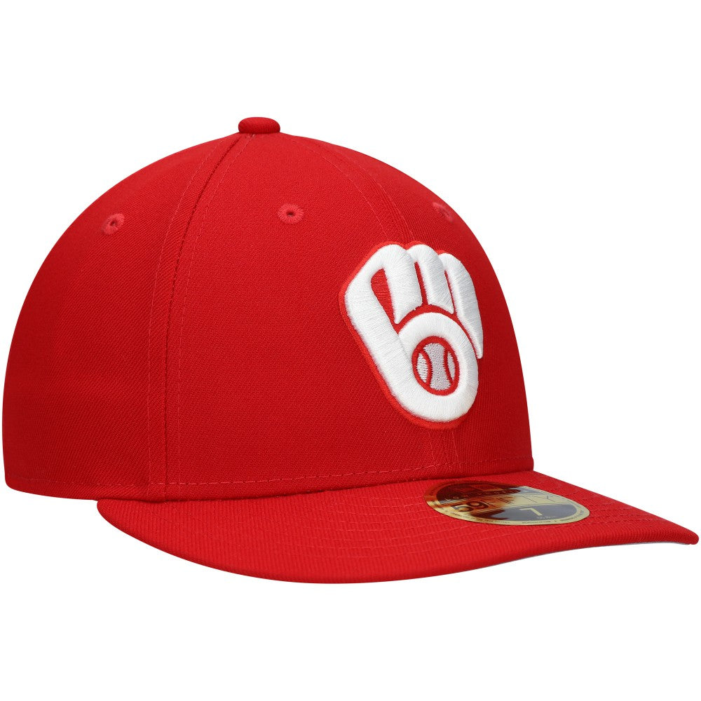 Milwaukee Brewers New Era Low Profile 59FIFTY Fitted Hat - Scarlet Hats