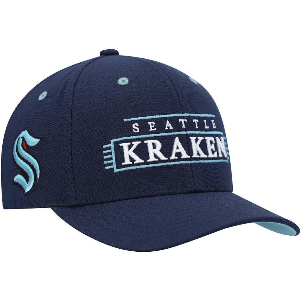 NHL Seattle Kraken Mitchell & Ness LOFI Pro Snapback Hat - Deep Sea Blue