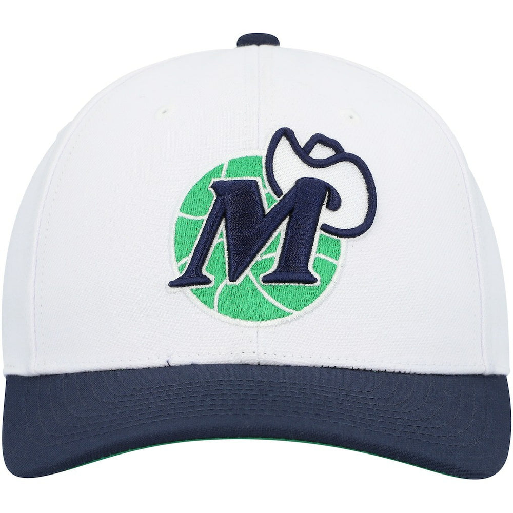 Dallas Mavericks Hardwood Classics Core 2-Tone 2.0 Pro Snapback Hat White/Navy