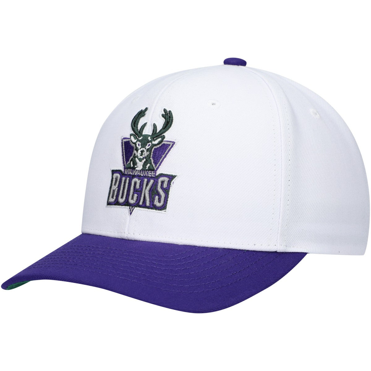 Milwaukee Bucks Hardwood Classics Core 2-Tone 2.0 Pro Snapback Hat White/Purple