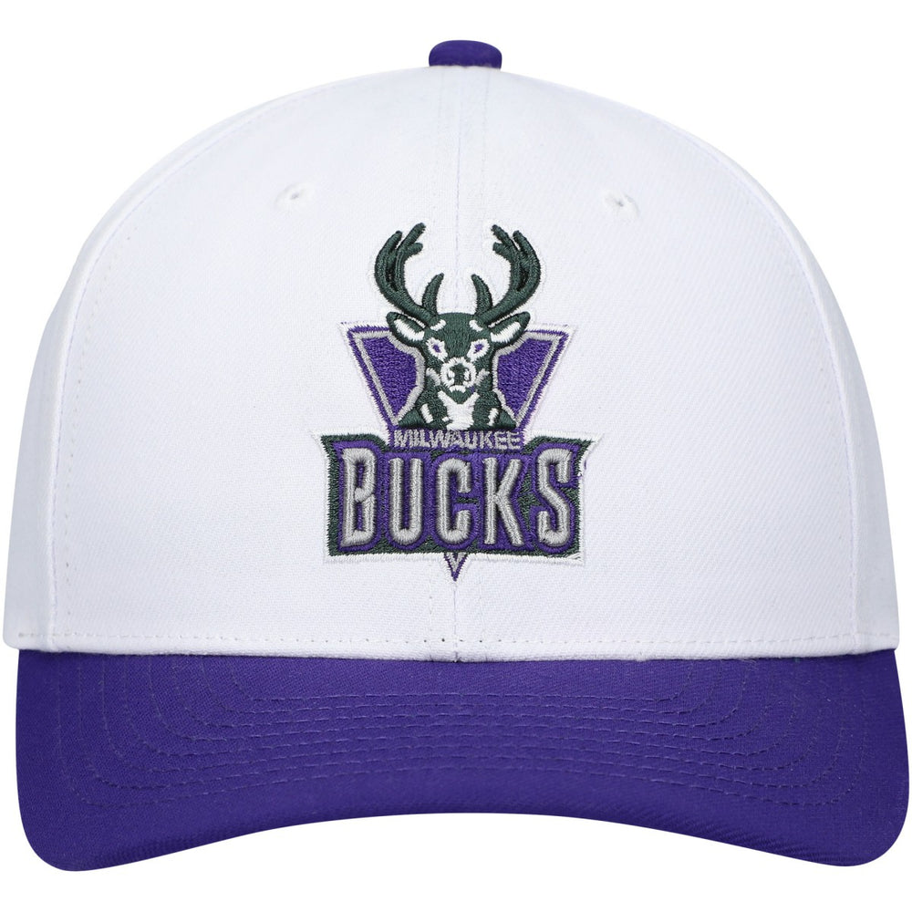 Milwaukee Bucks Hardwood Classics Core 2-Tone 2.0 Pro Snapback Hat White/Purple