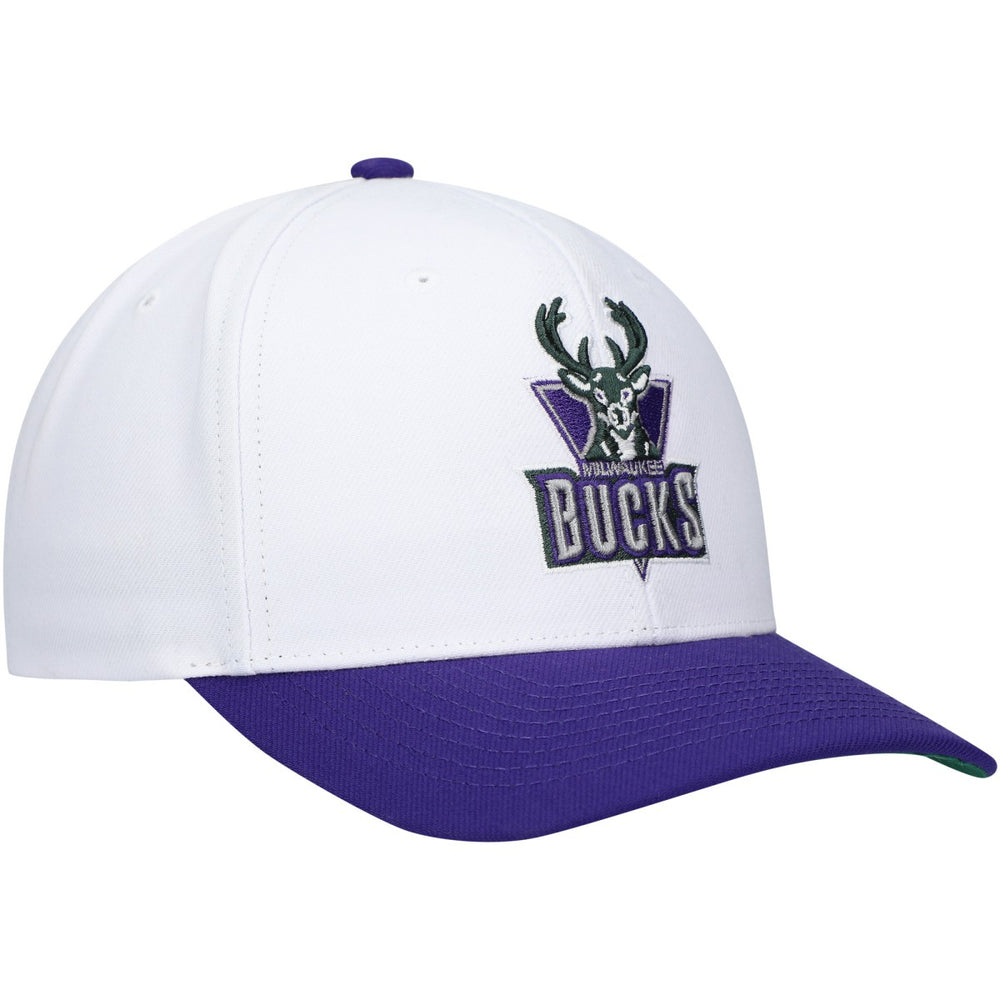 Milwaukee Bucks Hardwood Classics Core 2-Tone 2.0 Pro Snapback Hat White/Purple