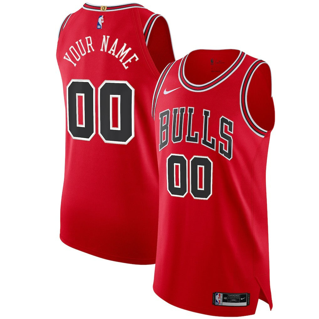 Chicago Bulls Authentic Custom Jersey Red Icon Edition