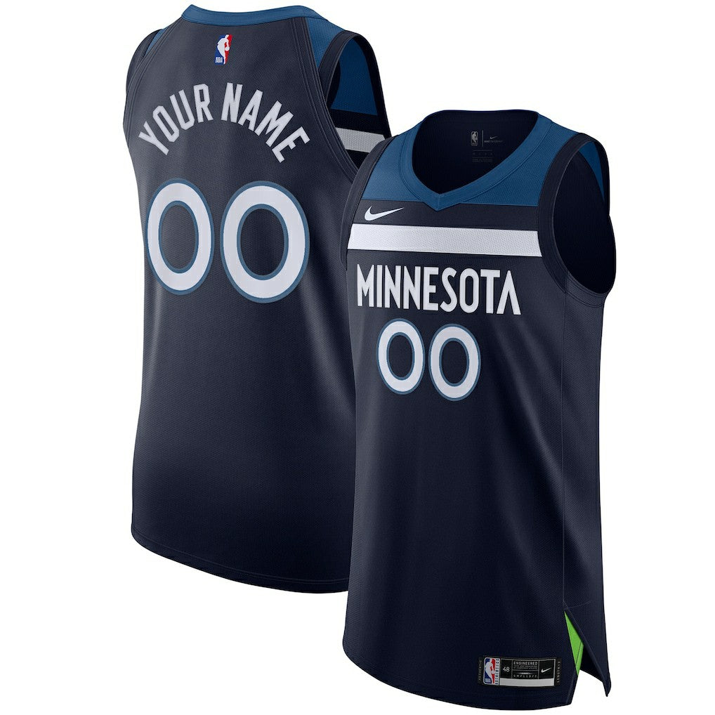 Minnesota Timberwolves Authentic Custom Jersey Navy Icon Edition