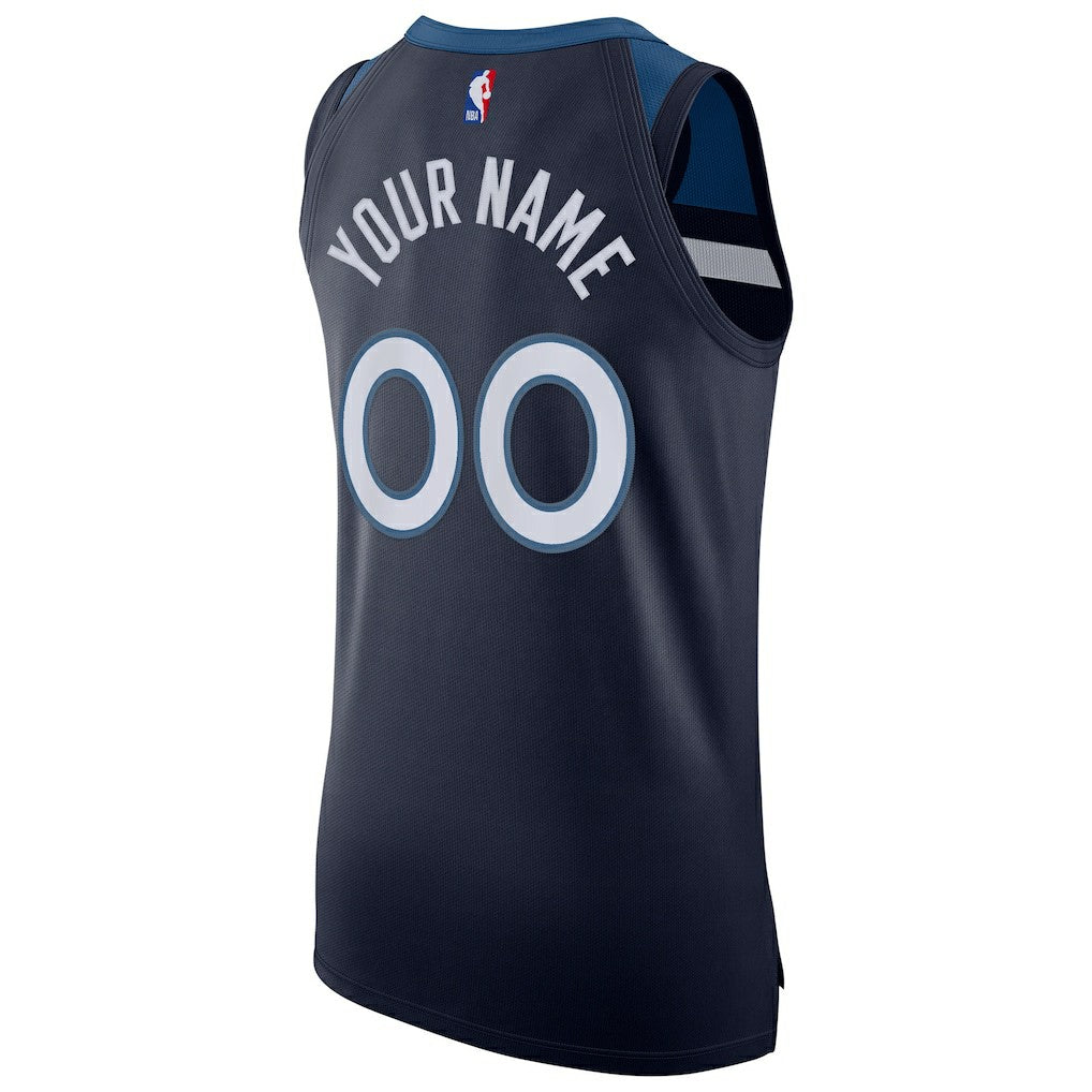 Minnesota Timberwolves Authentic Custom Jersey Navy Icon Edition