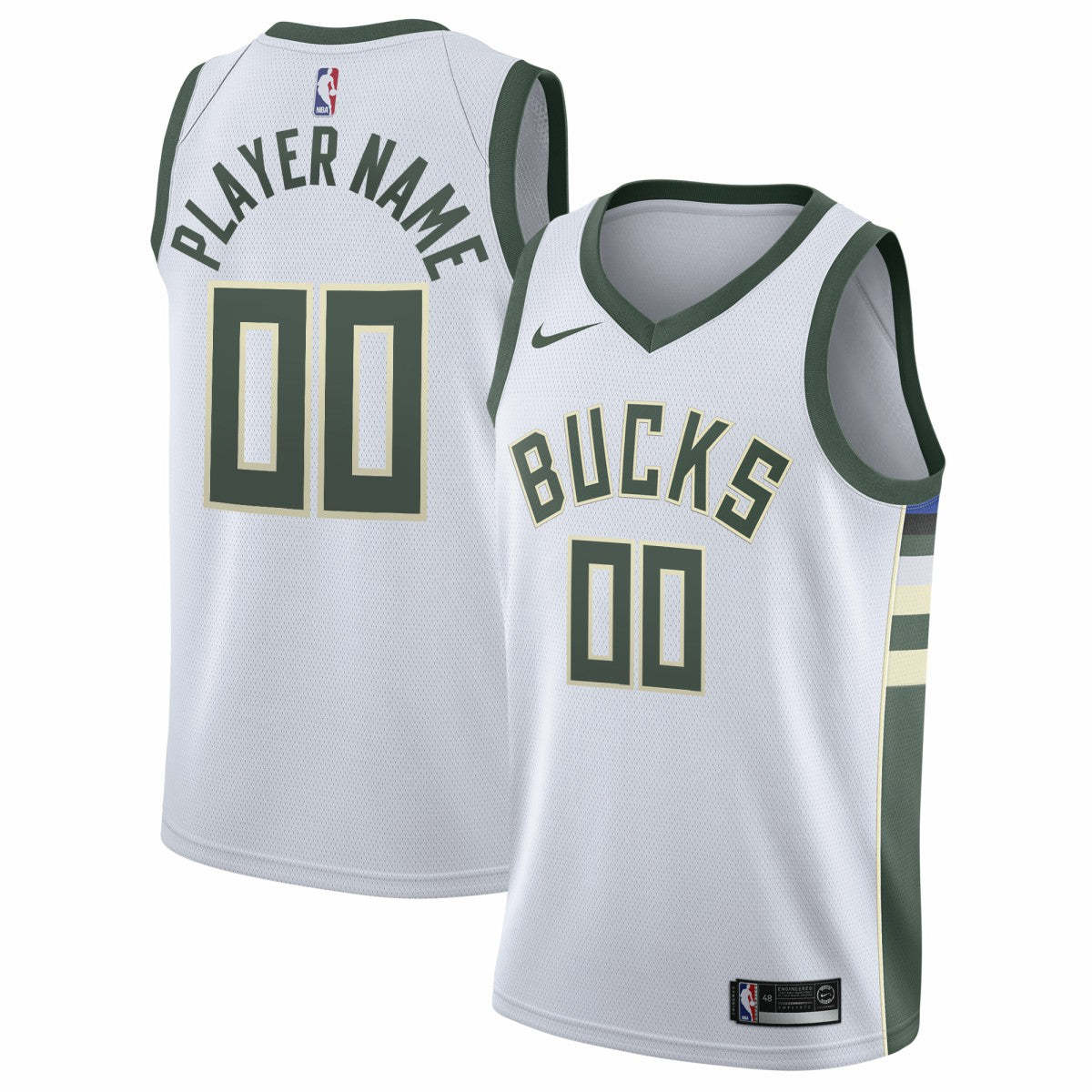 Milwaukee Bucks 2020/21 Swingman Custom Jersey Association Edition White
