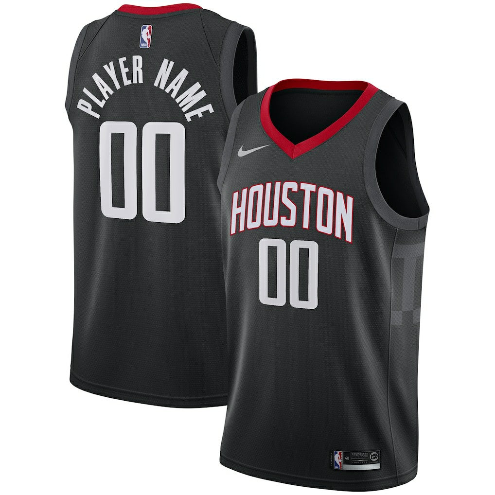 Houston Rockets Swingman Custom Jersey Black Statement Edition
