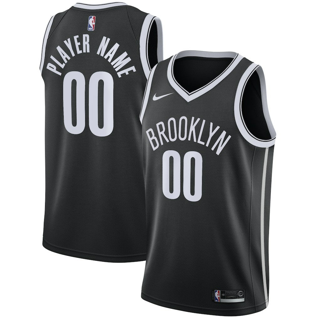 Brooklyn Nets Swingman Custom Jersey Black Icon Edition