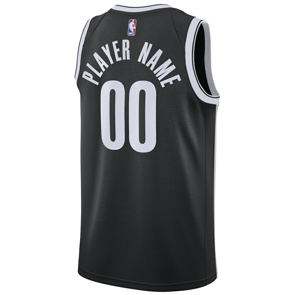 Brooklyn Nets Swingman Custom Jersey Black Icon Edition