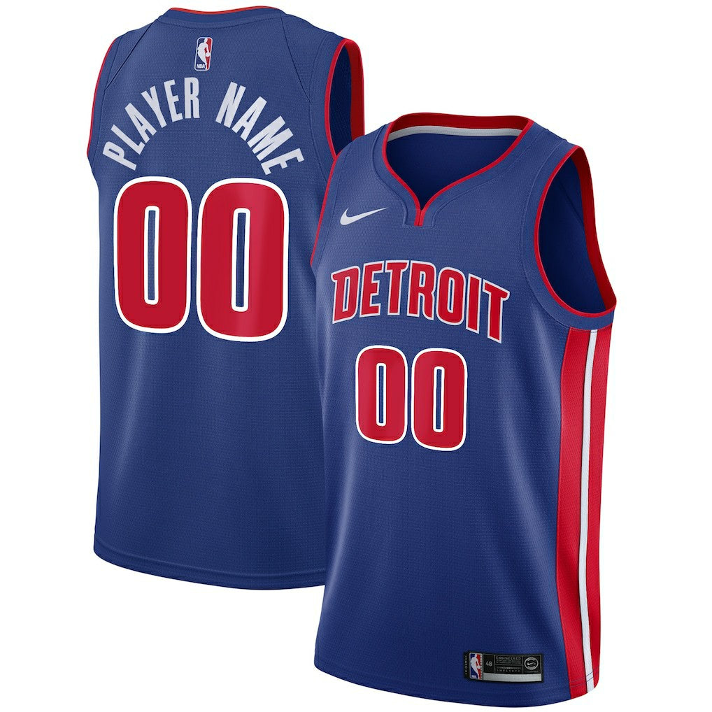 Detroit Pistons Swingman Custom Jersey Blue Icon Edition