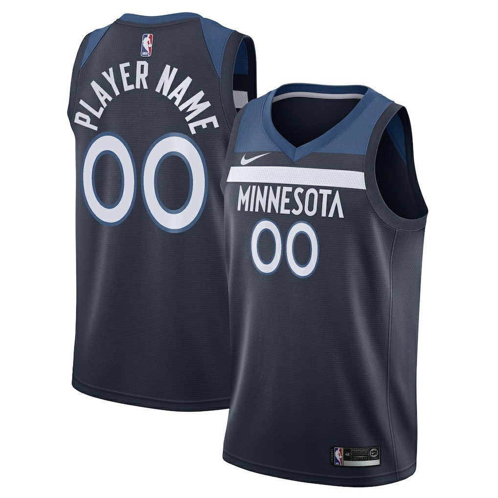 Minnesota Timberwolves Swingman Custom Jersey Navy Icon Edition