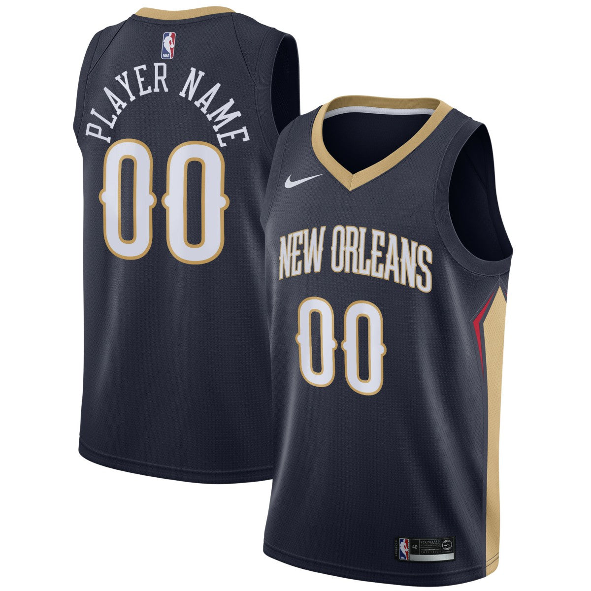 New Orleans Pelicans Swingman Custom Jersey Navy Icon Edition