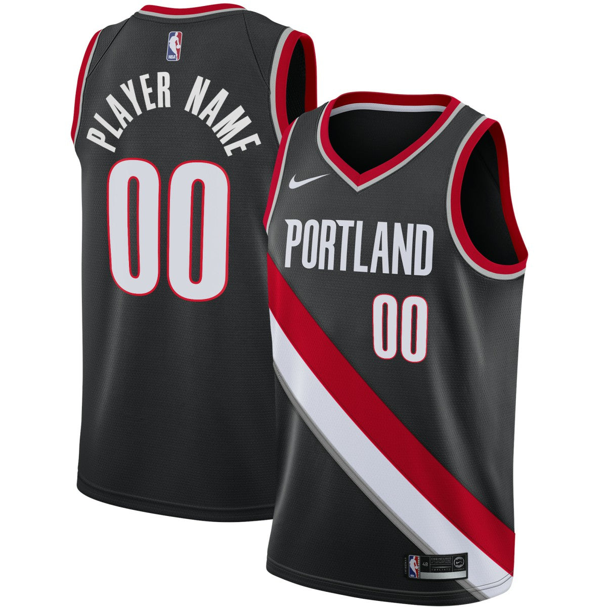 Portland Trail Blazers Swingman Custom Jersey Black Icon Edition