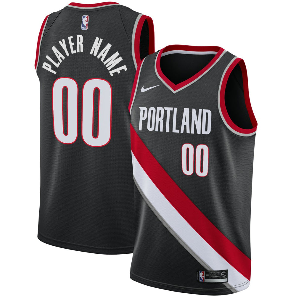 Portland Trail Blazers Swingman Custom Jersey Black Icon Edition