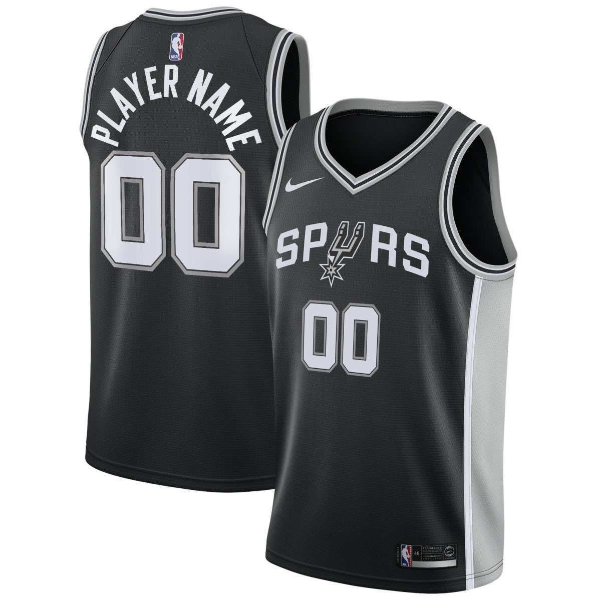San Antonio Spurs Swingman Custom Jersey Black Icon Edition