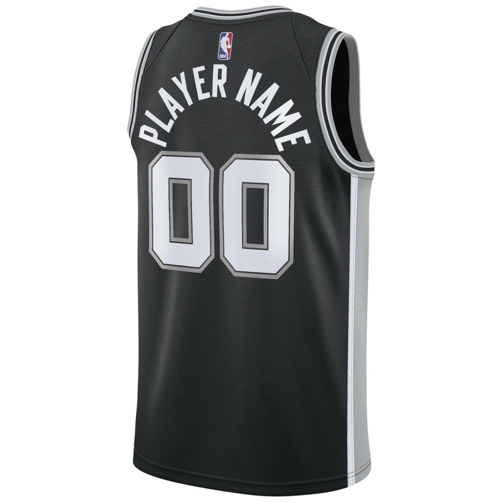 San Antonio Spurs Swingman Custom Jersey Black Icon Edition